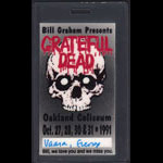 Grateful Dead Oakland 1991 Crew Pass Laminate