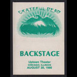 Grateful Dead 8/20/1980 Chicago Backstage Pass