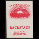 Grateful Dead 8/21/1980 Chicago Backstage Pass