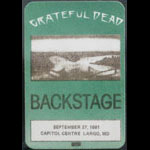 Grateful Dead 9/27/1981 Washington DC Backstage Pass