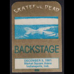 Grateful Dead 12/5/1981 Indianapolis Backstage Pass