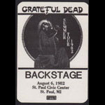 Grateful Dead 8/6/1982 St. Paul Backstage Pass