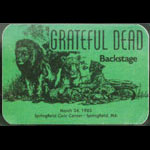 Grateful Dead 3/24/1985 Springfield MA Backstage Pass