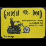 Grateful Dead 3/25/1985 Springfield MA Backstage Pass