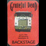 Grateful Dead 4/8/1985 Philadelphia Backstage Pass