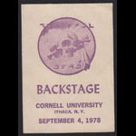 Alton Kelley Grateful Dead 9/4/1978 Cornell University Backstage Pass