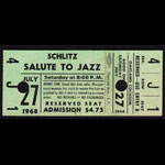 Thelonious Monk + Dizzy Gillespie Schlitz Jazz Fest 1968 Concert Ticket Concert Ticket