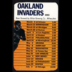 Oakland Invaders 1983 USFL Miller Beer Football Pocket Schedule