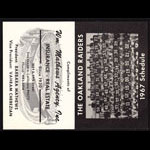Oakland Raiders 1967 Clem Daniels Football Pocket Schedule
