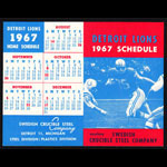 Detroit Lions 1967 NFL Tiger Stadium Football Pocket Schedule