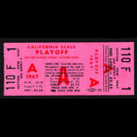 California Seals 1967 Playoff Game A Ticket Hockey Ticket