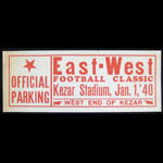 1940 East-West Parking Pass Window Decal