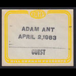 Adam Ant BGP Guest Backstage Pass