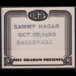 Sammy Hagar Backstage Pass