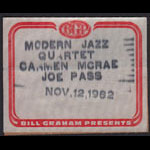 Modern Jazz Quartet Carmen McRae Joe Pass Backstage Pass