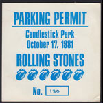 Rolling Stones Tattoo You Tour Parking Permit Backstage Pass