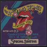 Rolling Stones Tattoo You Tour Backstage Pass