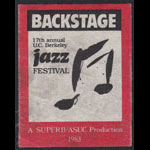 17th Annual U.C. Berkeley Jazz Festival 1983 Backstage Pass