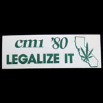 California Marijuana Initiative 1980 Bumper Sticker
