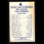 Oakland Clippers 1968 Pocket Soccer Pocket Schedule