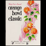 1965 31st Annual Orange Bowl Alabama vs Texas  College Football Program