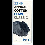 1958 Navy vs Rice Cotton Bowl 22 Football Media Guide