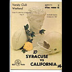 1967 Syracuse vs Cal College Football Program