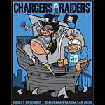 Scrojo Chargers vs Raiders AFL 50th Anniversary Poster