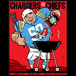 Scrojo Chargers vs Chiefs AFL 50th Anniversary Poster