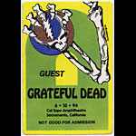 Grateful Dead 6/10/1994 Sacramento Backstage Pass