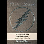 Grateful Dead 12/10/1988 Long Beach Backstage Pass