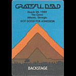 Grateful Dead 3/28/1989 Atlanta Backstage Pass