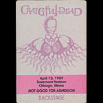 Rick Griffin Grateful Dead 4/12/1989 Chicago Backstage Pass