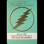 Grateful Dead 4/13/1989 Chicago Backstage Pass