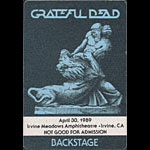 Grateful Dead 4/30/1989 Irvine CA Backstage Pass