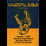 Grateful Dead 10/1/1989 Mountain View CA Backstage Pass