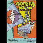 Reonegro Grateful Dead 7/6/1990 Louisville KY Backstage Pass