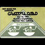 Grateful Dead 5/10/1991 Mountain View CA Backstage Pass