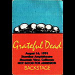 Grateful Dead 8/16/1991 Mountain View CA Backstage Pass