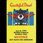 Rick Griffin Grateful Dead 6/8/1992 Richfield OH Backstage Pass