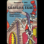 Reonegro Grateful Dead 12/5/1992 Tempe AZ Backstage Pass