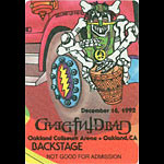 Reonegro Grateful Dead 12/16/1992 Oakland Backstage Pass