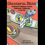 Reonegro Grateful Dead 1/25/1993 Oakland Backstage Pass