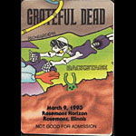 Reonegro Grateful Dead 3/9/1993 Chicago Backstage Pass