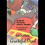 Reonegro Grateful Dead 3/20/1993 Atlanta Backstage Pass