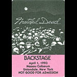 Grateful Dead 4/1/1993 Uniondale NY Backstage Pass