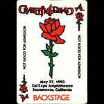Grateful Dead 5/27/1993 Sacramento Backstage Pass