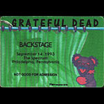 Grateful Dead 9/14/1993 Philadelphia Backstage Pass