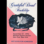 Grateful Dead 9/21/1993 New York City Backstage Pass