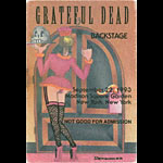 Grateful Dead 9/22/1993 New York City Backstage Pass